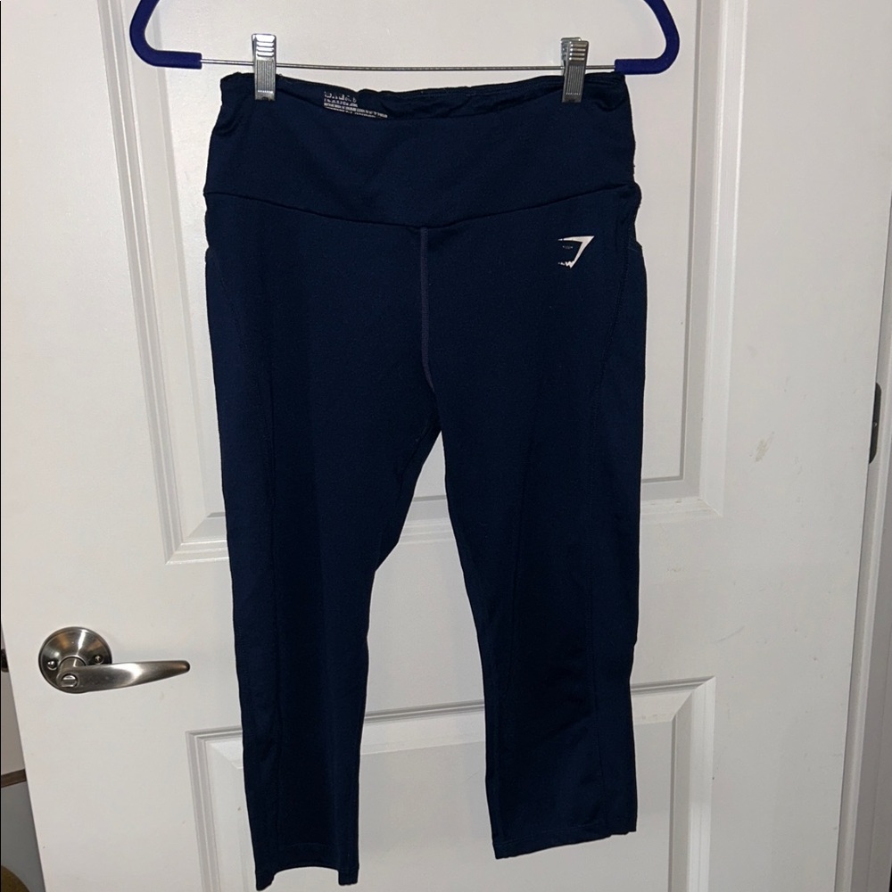 Gymshark Deep Blue Workout Leggings, Size Large
